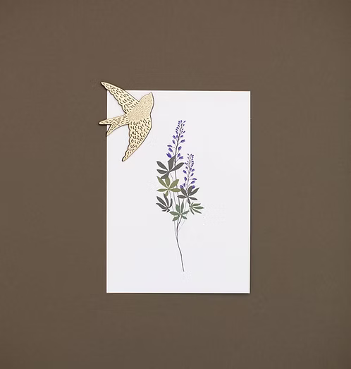 Bijou de mur - Oiseau gravé