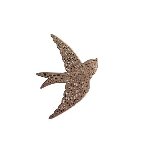 Bijou de mur - Oiseau gravé