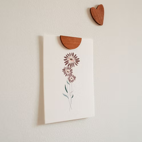 Bijou de mur - Coeur bois