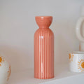 Bougeoir / vase en céramique pêche