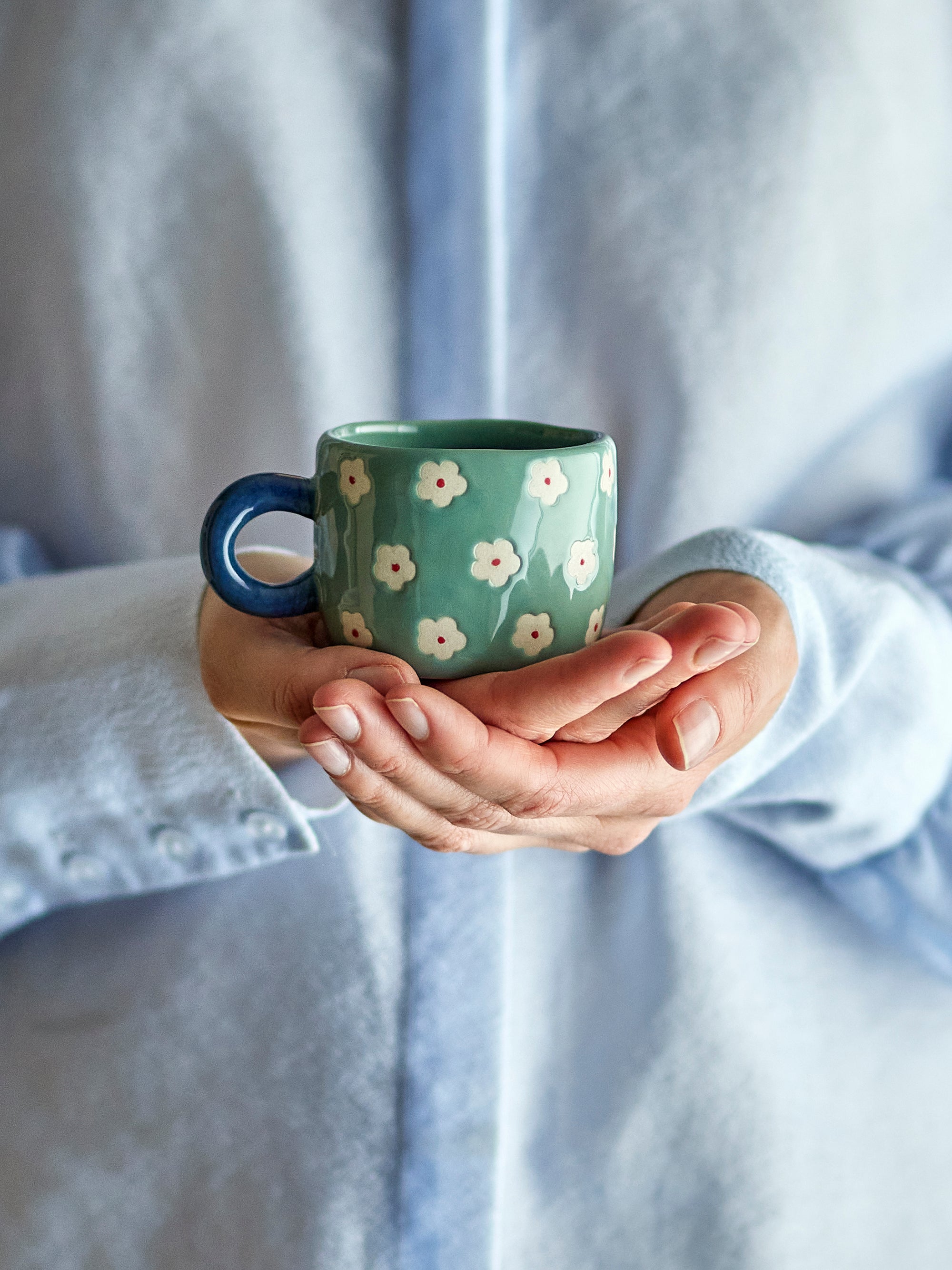 Tasse Bleue - Fleurs