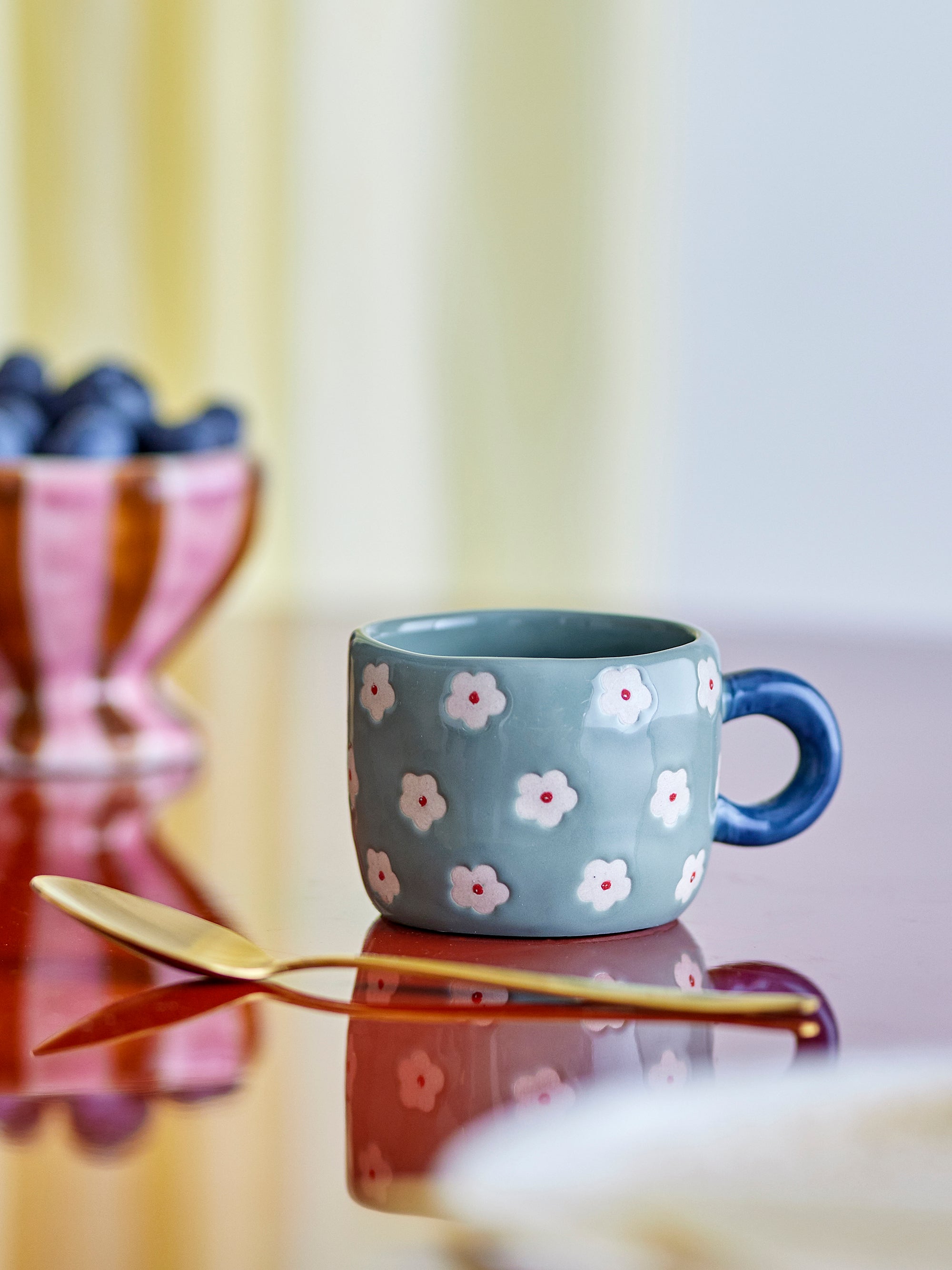 Tasse Bleue - Fleurs