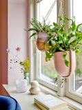 Cache pot suspendu rose