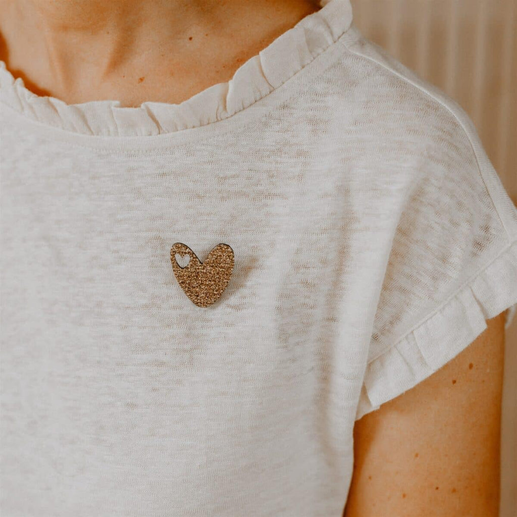 Broche Coeur doré