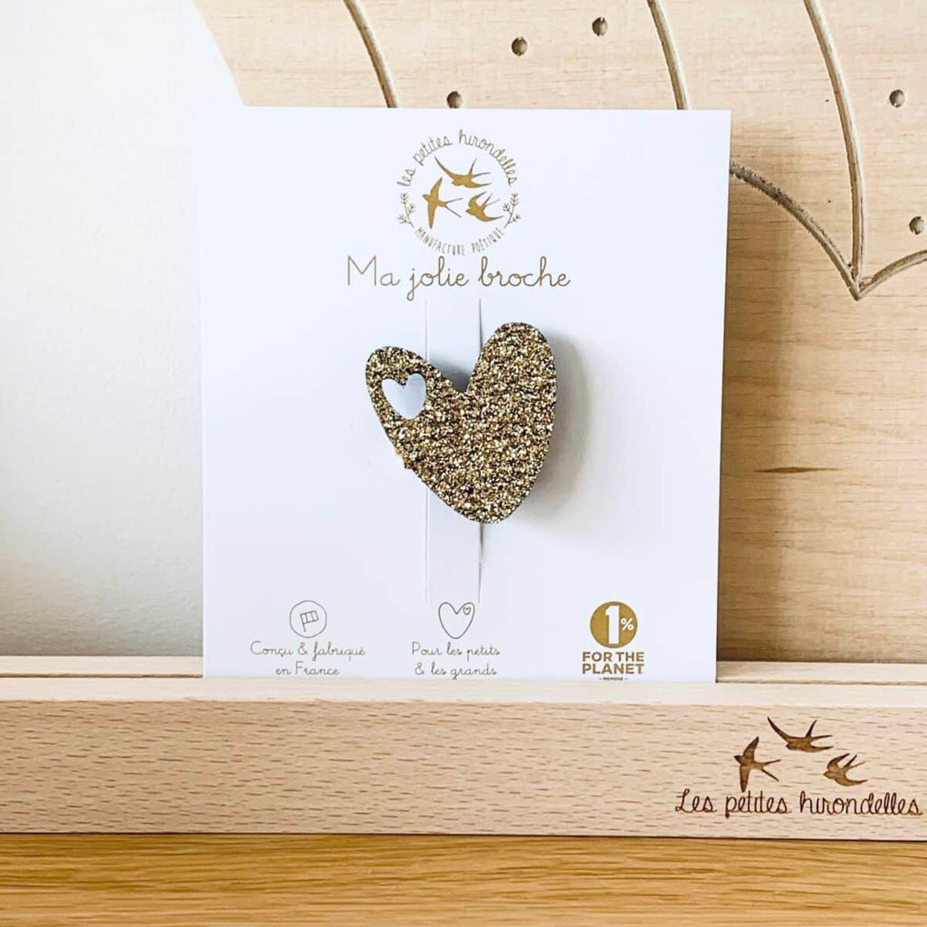 Broche Coeur doré