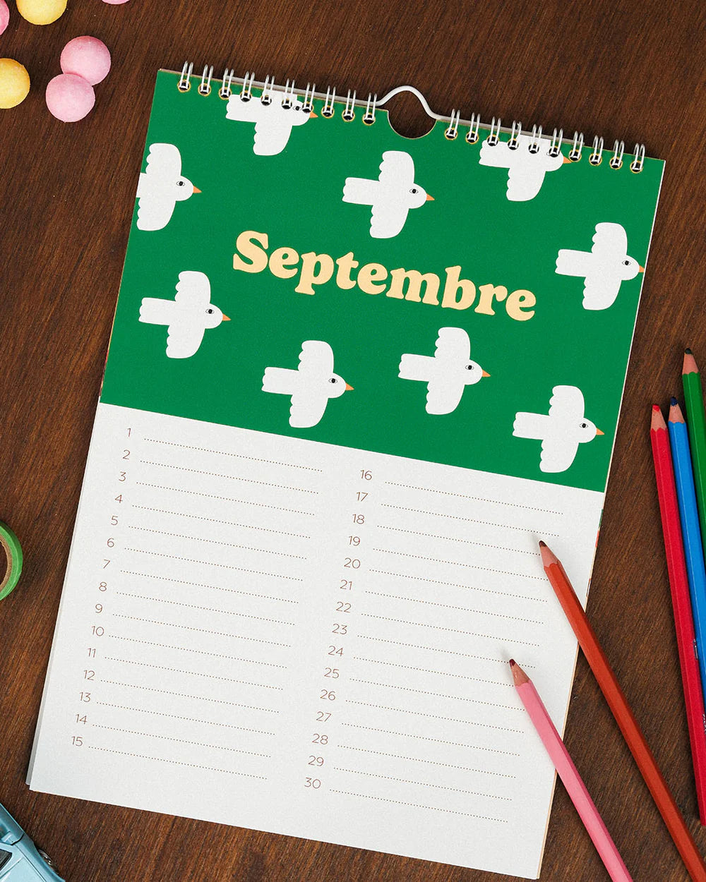 Calendrier anniversaires - Rayures