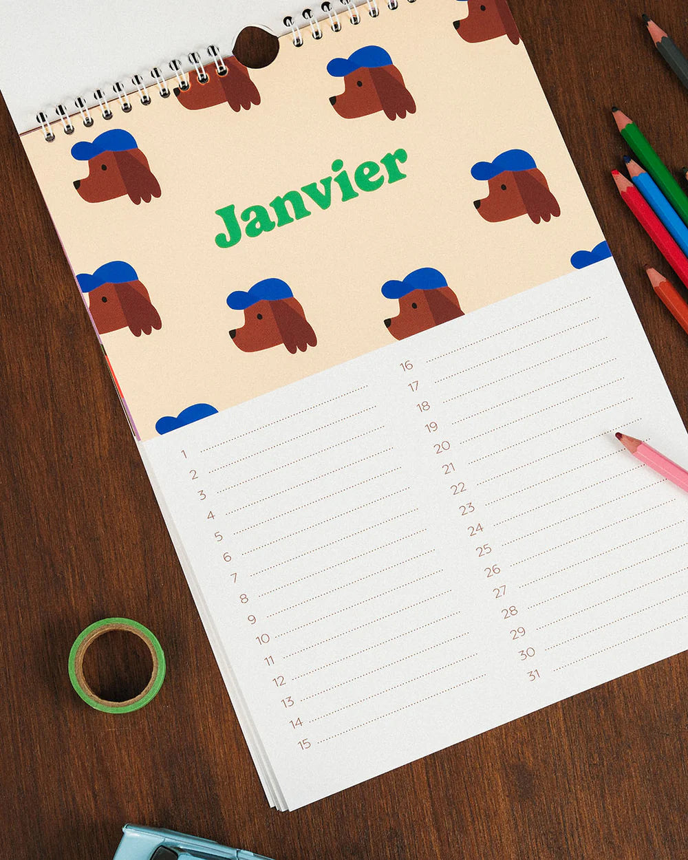 Calendrier anniversaires - Rayures