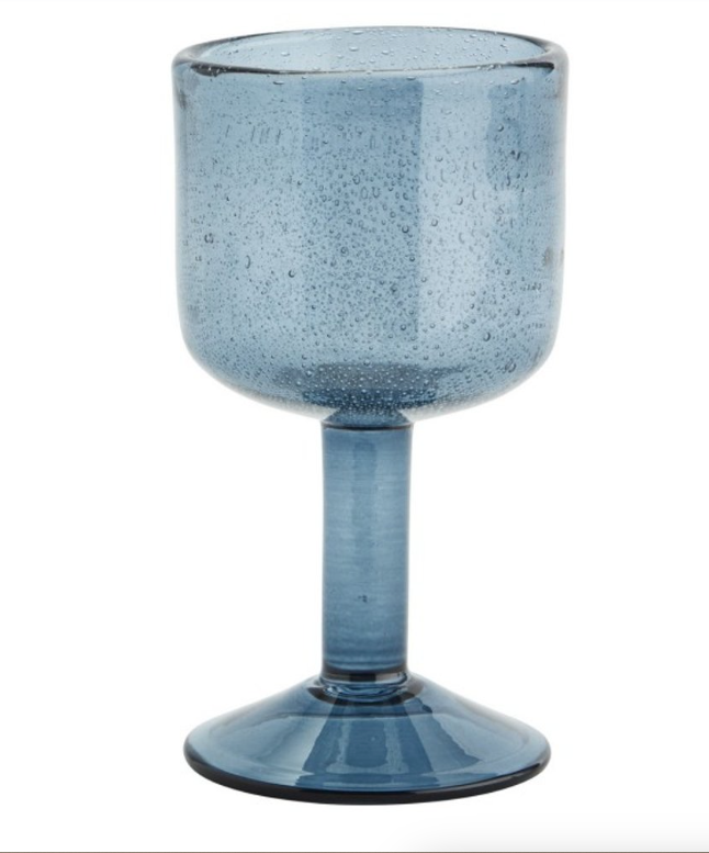 Verre à vin coloré bleu