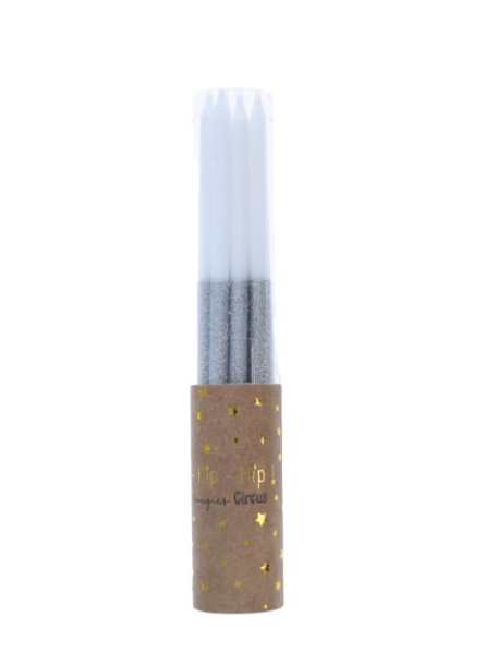 Lot 12 bougies argenté