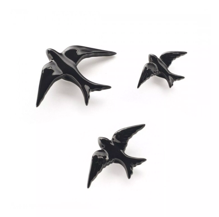 Lot 3 hirondelles - Noir