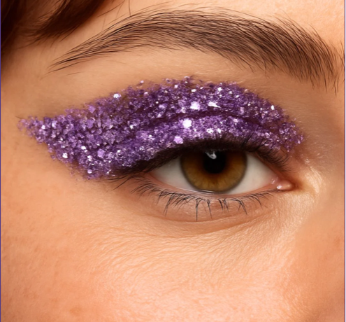 Pot à paillette "pluie violette"