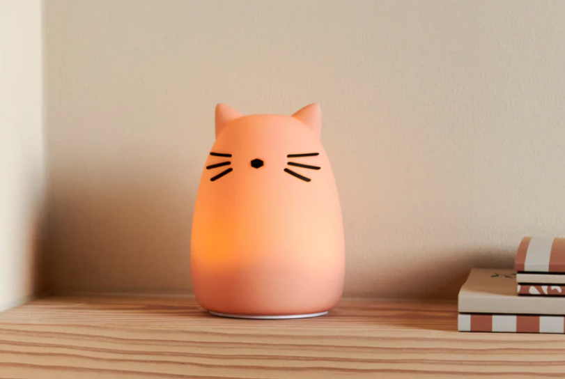 Veilleuse chat rose
