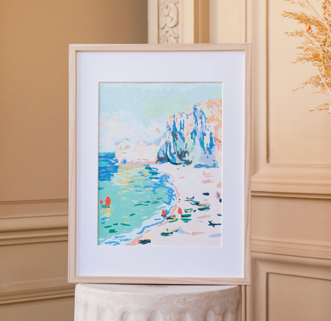 Peinture au numéro - La Plage et la Falaise d'Amont, Claude Monet