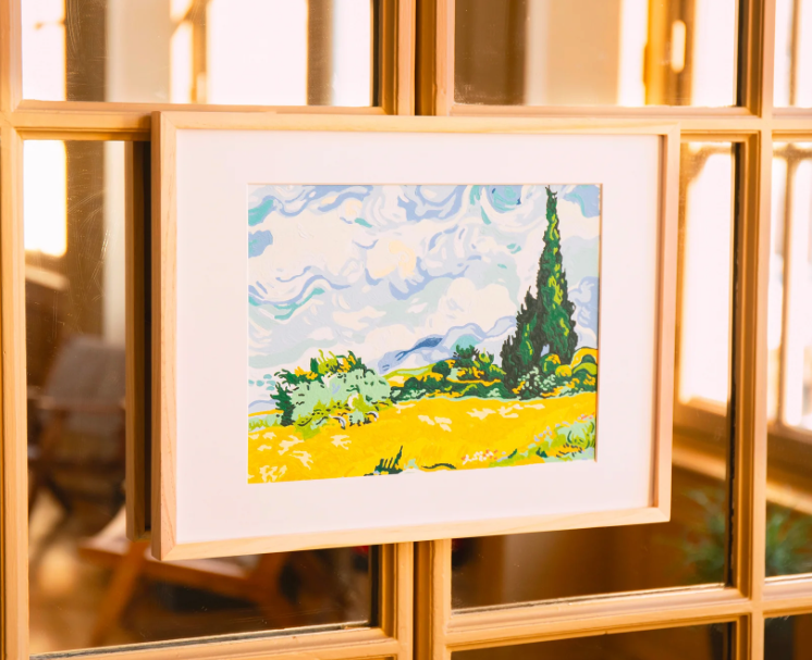 Peinture au numéro - Cyprès aux blés d'or, Vincent Van Gogh
