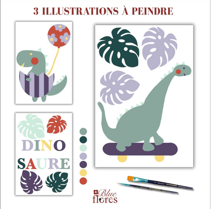 Kit de peinture aux numéros - Dinosaures