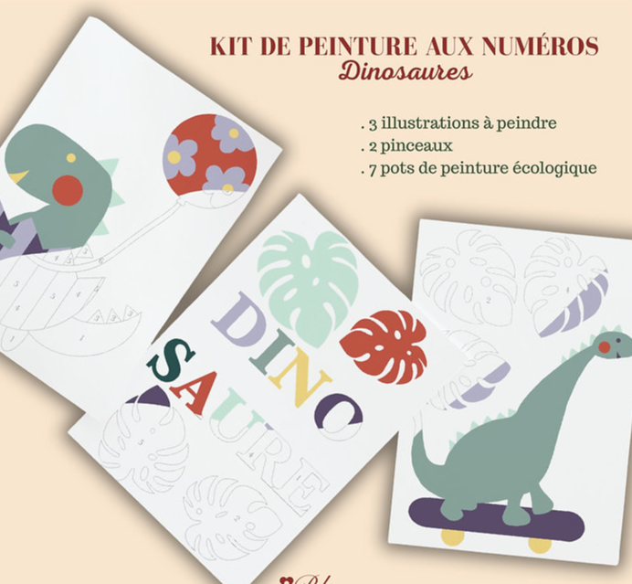 Kit de peinture aux numéros - Dinosaures