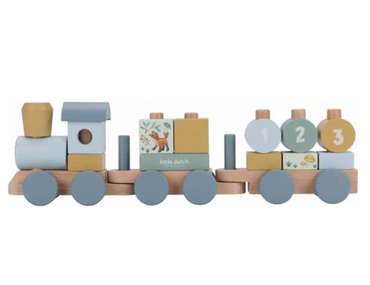 Train à blocs en bois