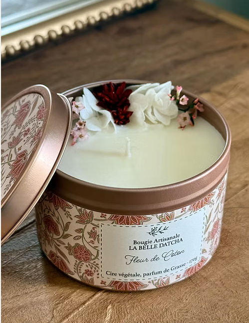 Bougie fleur "fleur de coton"