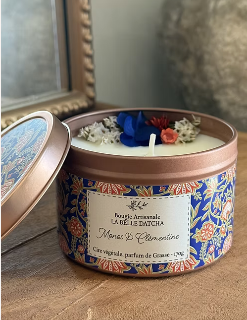 Bougie fleur "monoî & clémentine"
