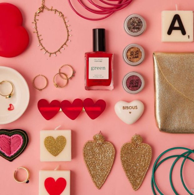 Coeur en céramique "bisous"