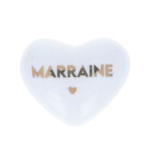 Coeur en céramique "marraine"