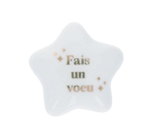 Coeur en céramique "fais un voeu"
