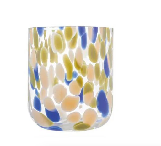 Verre à taches bleu