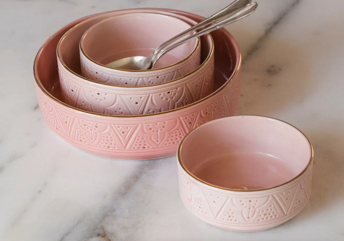 Saladier droit rose
