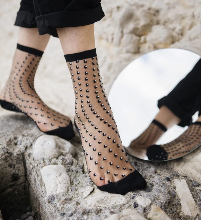 Chaussettes "crescent dunes black"