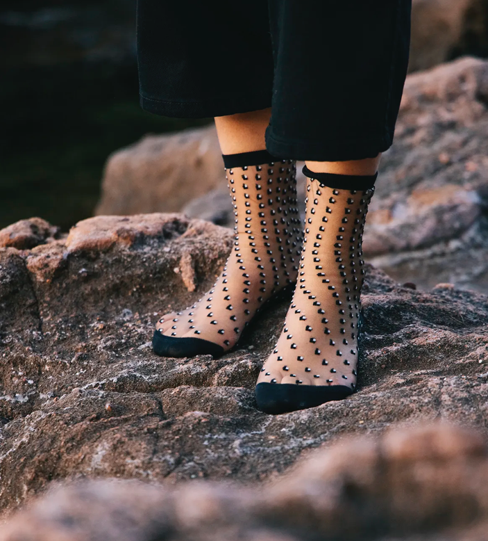 Chaussettes "crescent dunes black"