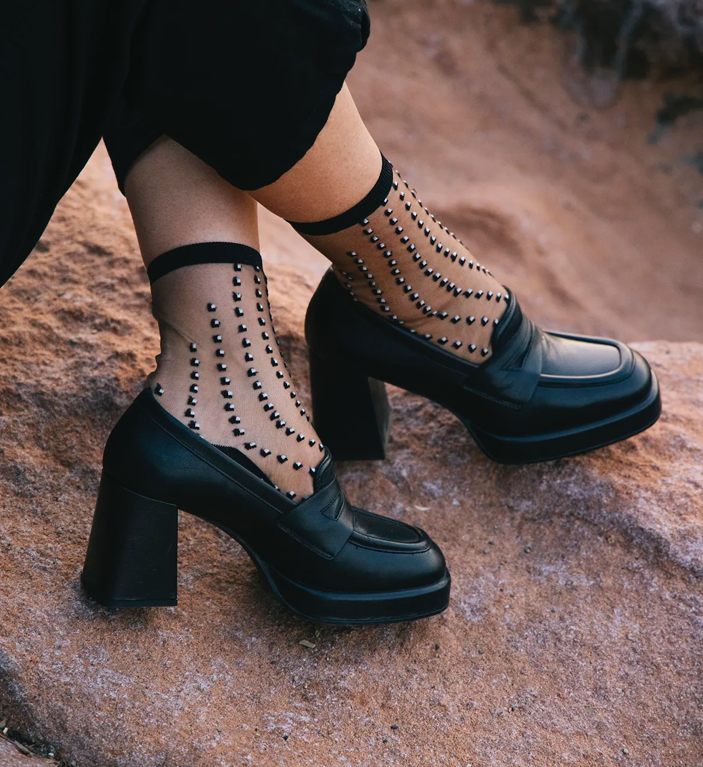 Chaussettes "crescent dunes black"