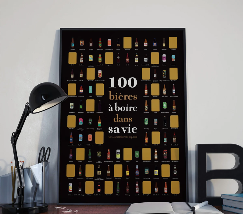 Affiche "100 bières à boire dans sa vie"
