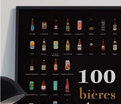 Affiche "100 bières à boire dans sa vie"