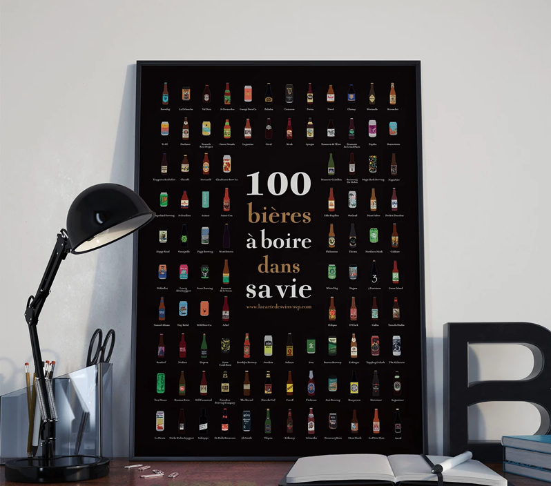 Affiche "100 bières à boire dans sa vie"