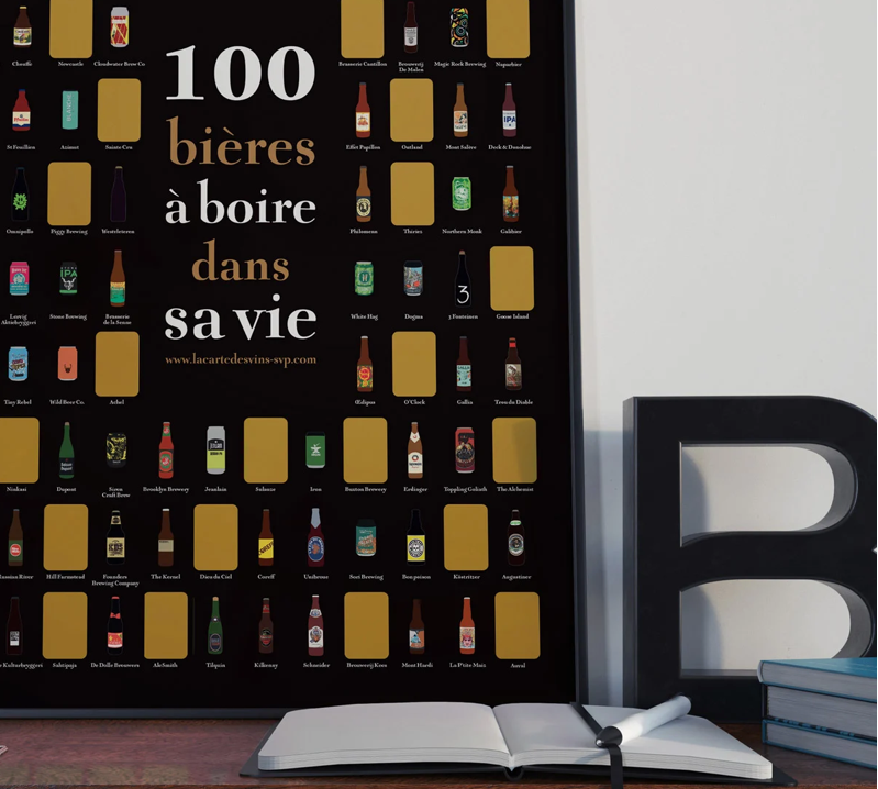 Affiche "100 bières à boire dans sa vie"
