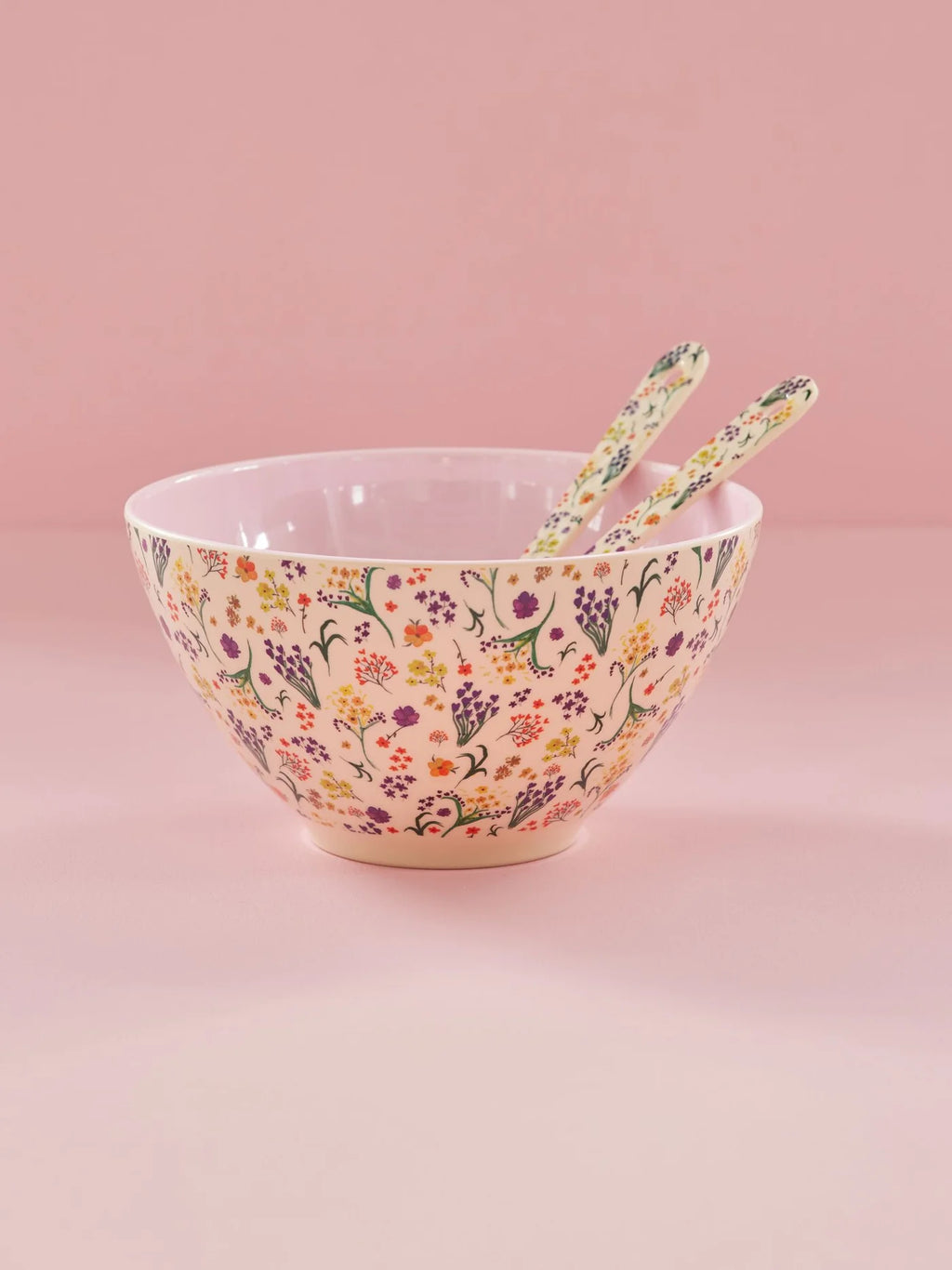 Couverts à salade à fleurs