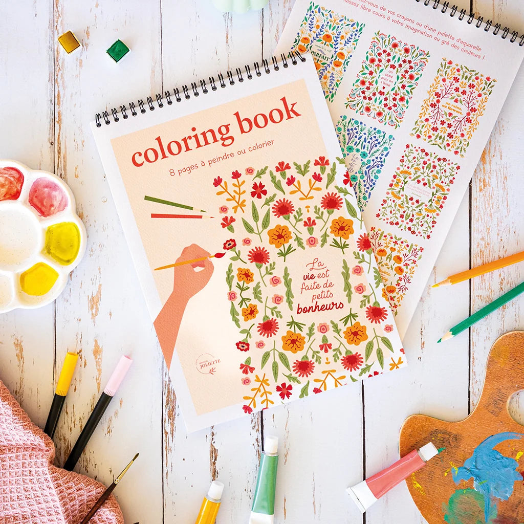 Carnet de coloriage A4 - Petits bonheurs