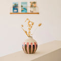 Vase soliflore - Rayures rose/vert