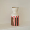 Vase Totem rayures kaki/rose