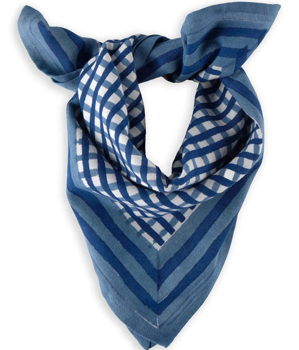 Petit foulard - Carreaux bleus