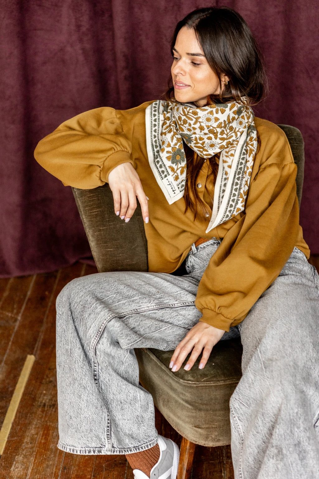 Grand foulard Indien - Latika Cœur