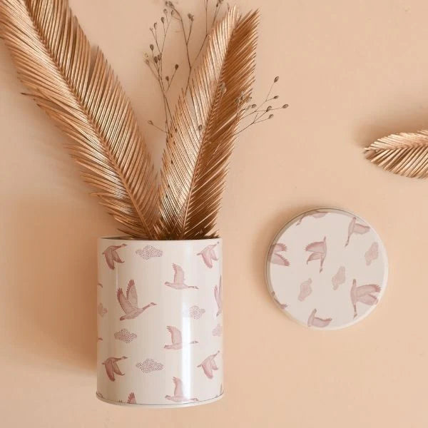 Boite de rangement - Oiseaux roses