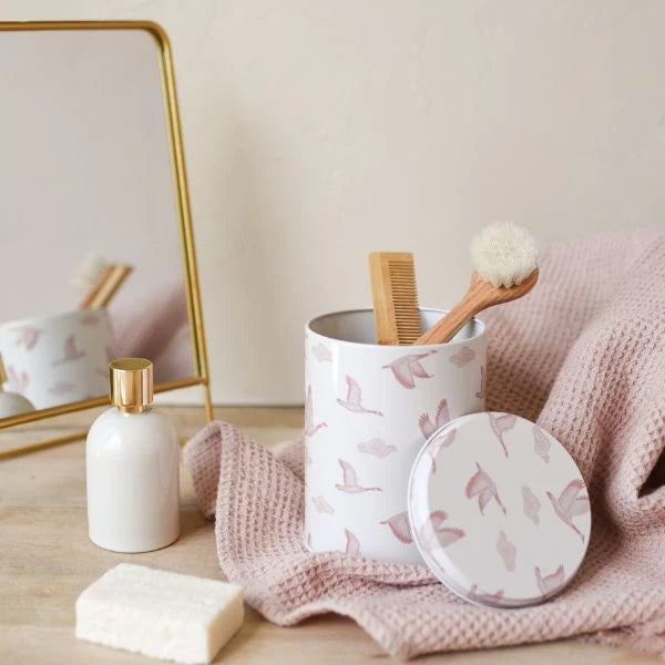 Boite de rangement - Oiseaux roses