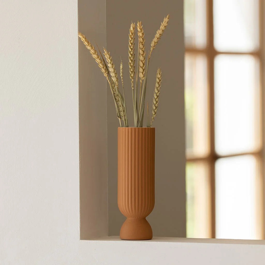 Bougeoir / vase en céramique camel