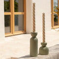 Bougeoir / Vase en céramique vert