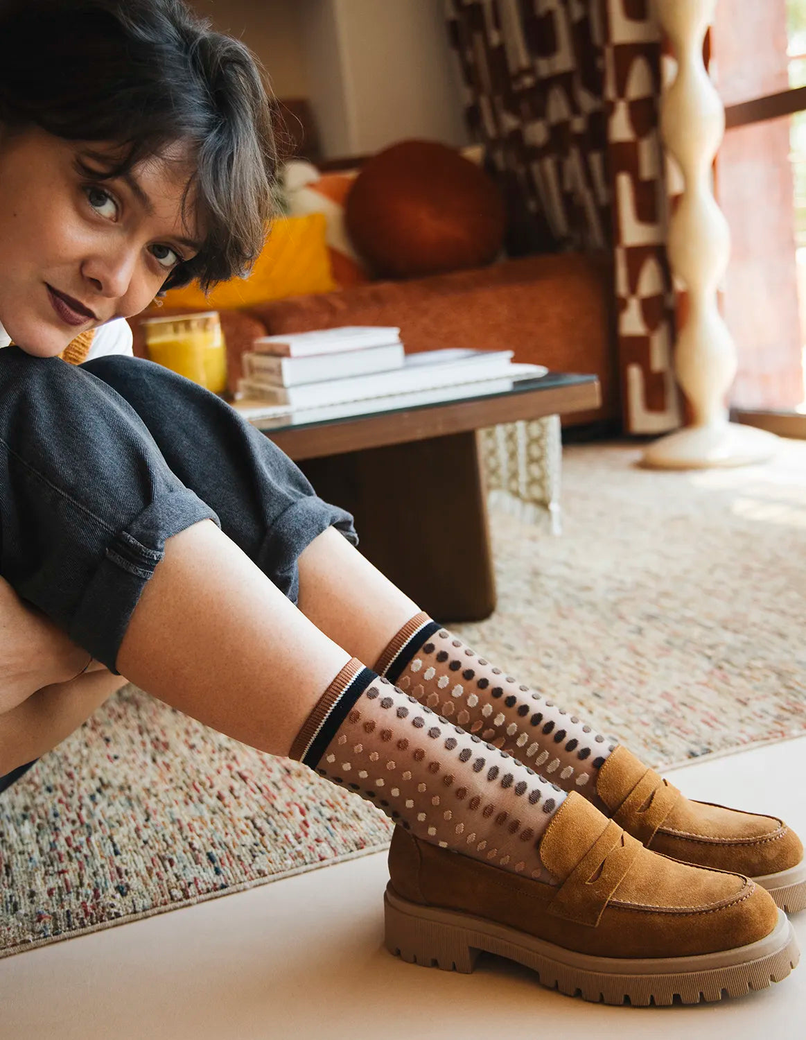 Chaussettes "Vetrata Brune"