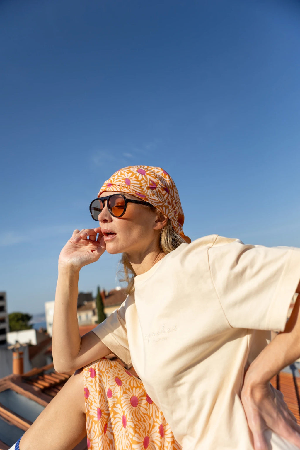 Foulard - Lalavida Marguerite Orange