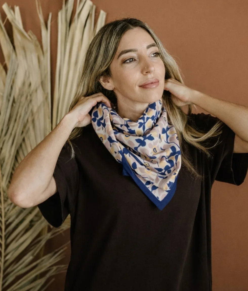 Grand foulard Indien - Amelia blue