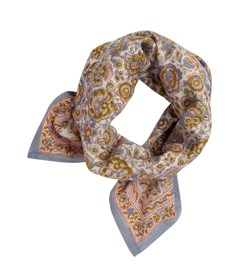Grand foulard Indien - Garda Bleuet