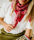 Grand foulard Indien - Garda Framboise